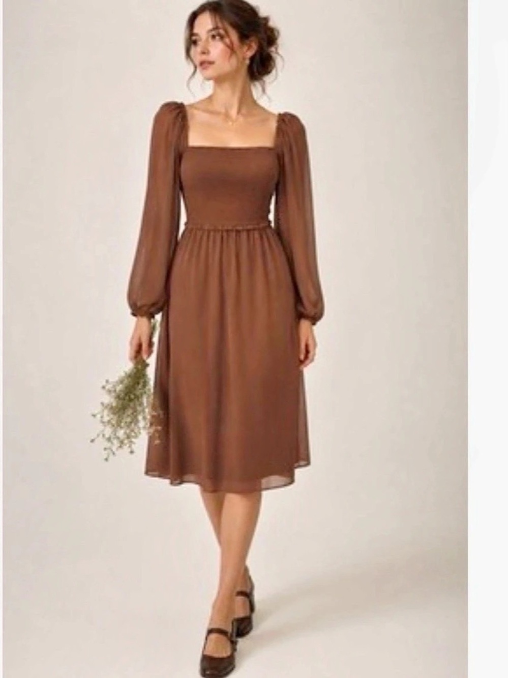 Aritzia wilfred Brown Midi Dress Size XL NWT